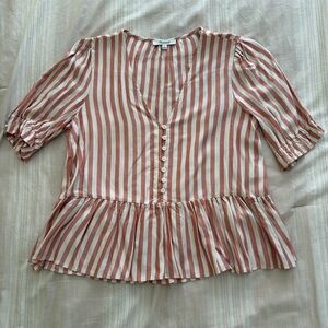 Madewell Ruffle Hem Stripe Top
